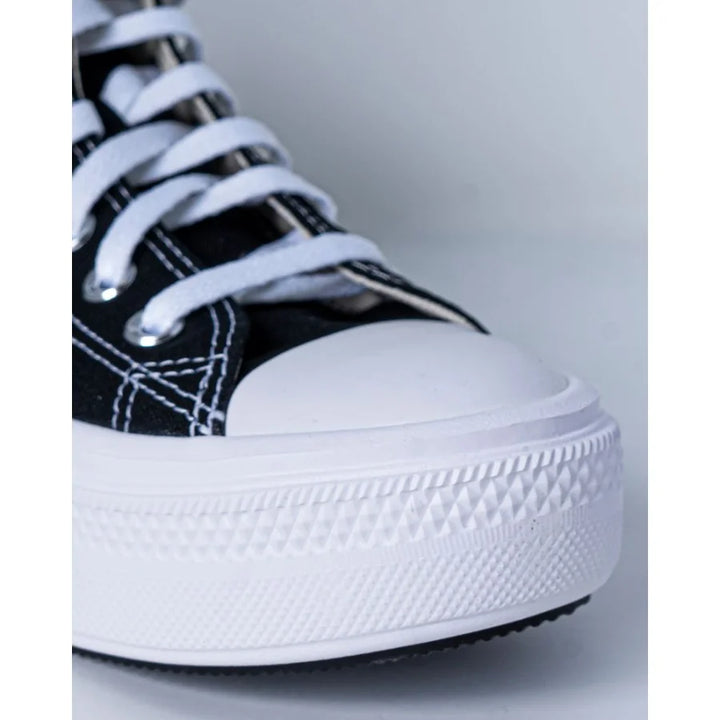 Converse Black Cotton Platform Sneakers