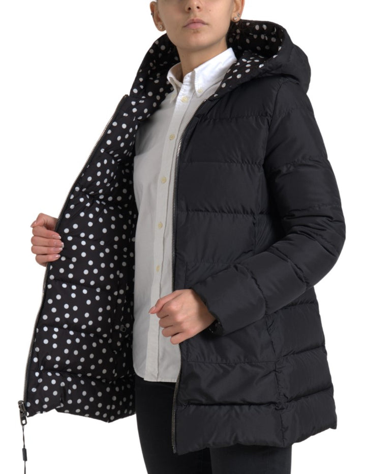 Dolce &amp; Gabbana Black Polyester Hooded Reversible Jacket