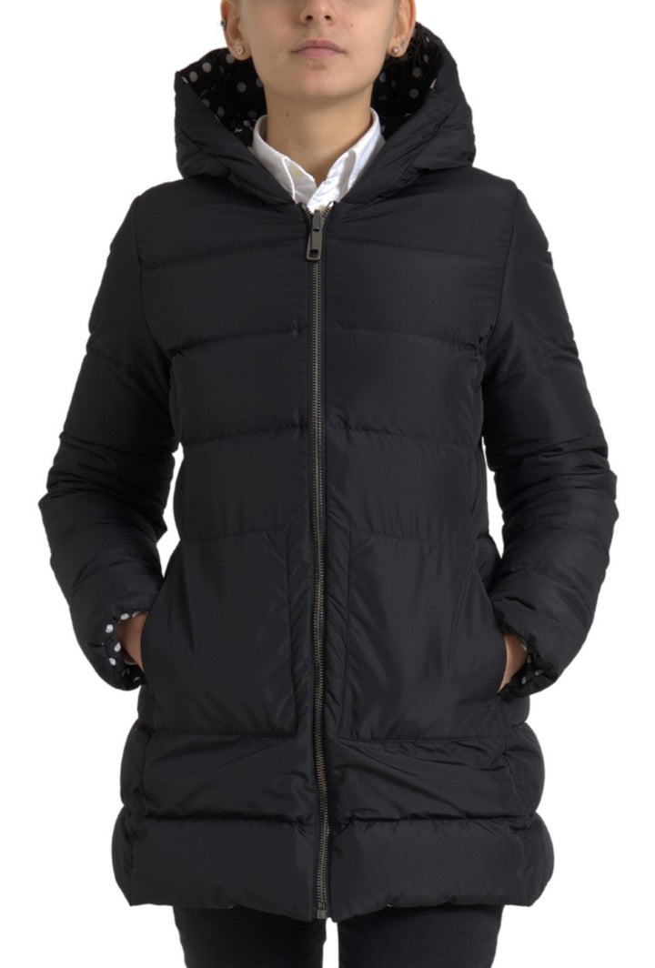 Dolce &amp; Gabbana Black Polyester Hooded Reversible Jacket
