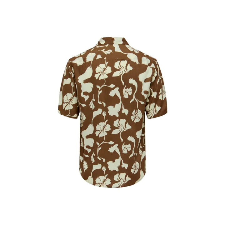 Only & Sons Brown Viscose Shortsleeve Shirt