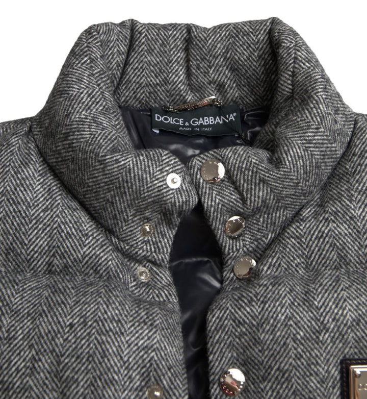Dolce &amp; Gabbana Elegant Chevron Knit Wool Blend Vest Jacket