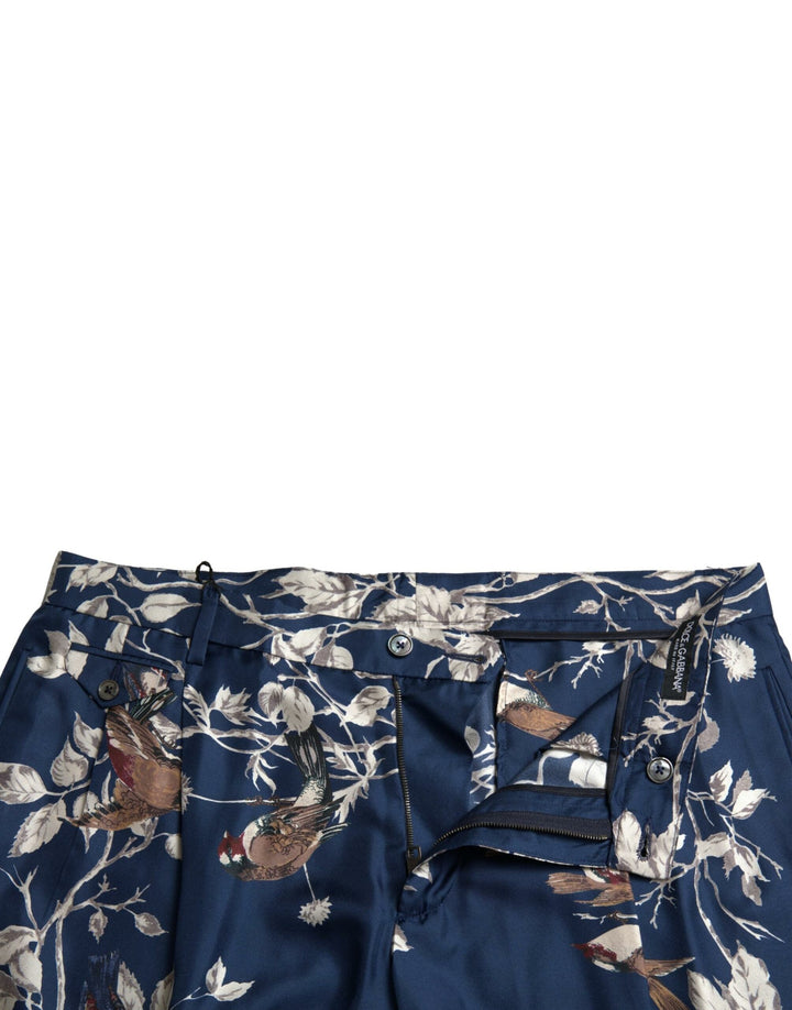 Bermuda fleuri en soie Dolce &amp;amp; Gabbana bleu