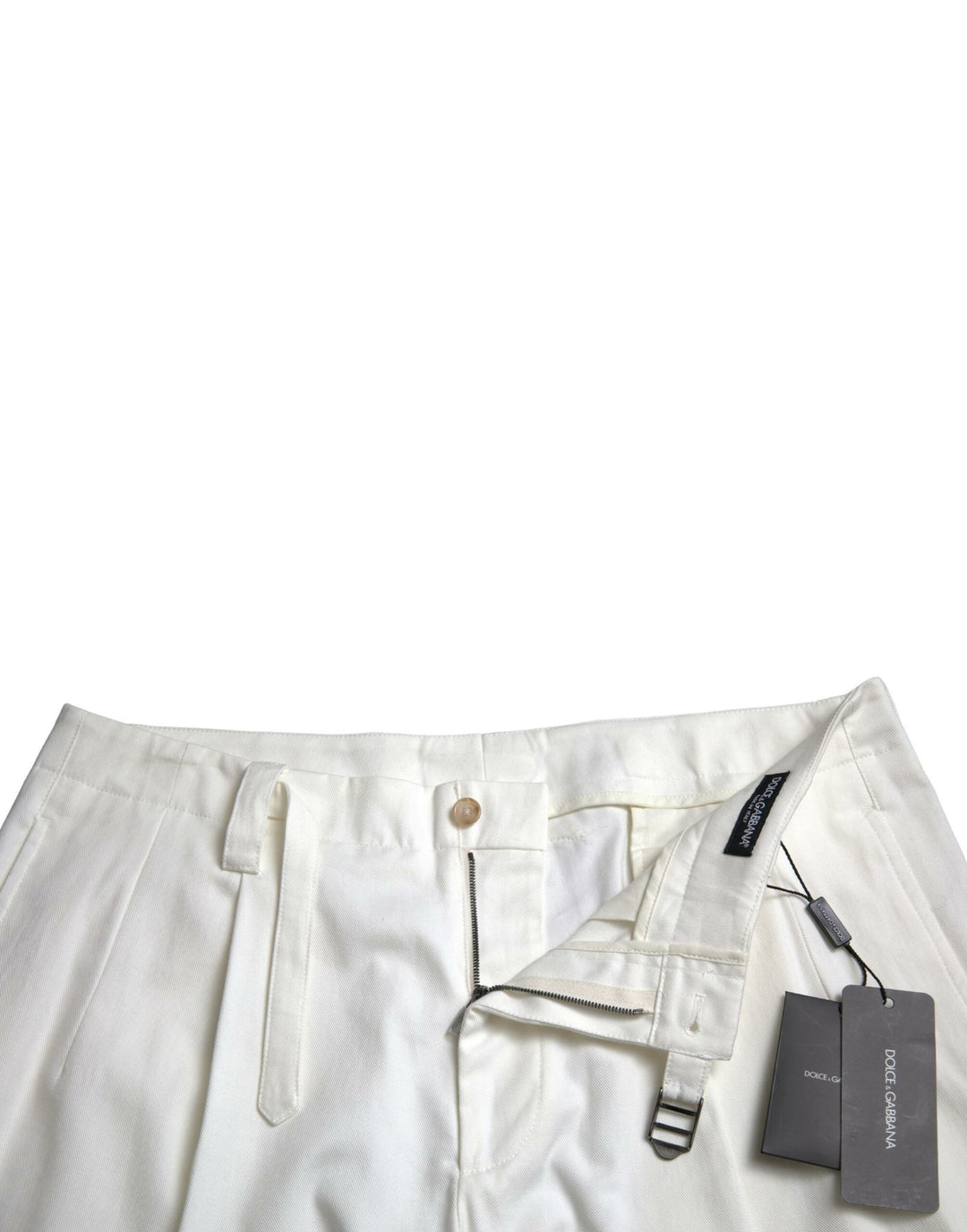 Dolce &amp; Gabbana White Cotton Stretch Men Bermuda Denim Shorts