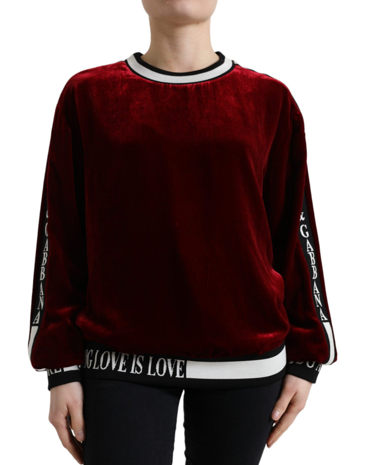 Pull élégant en soie mélangée bordeaux Dolce &amp;amp; Gabbana