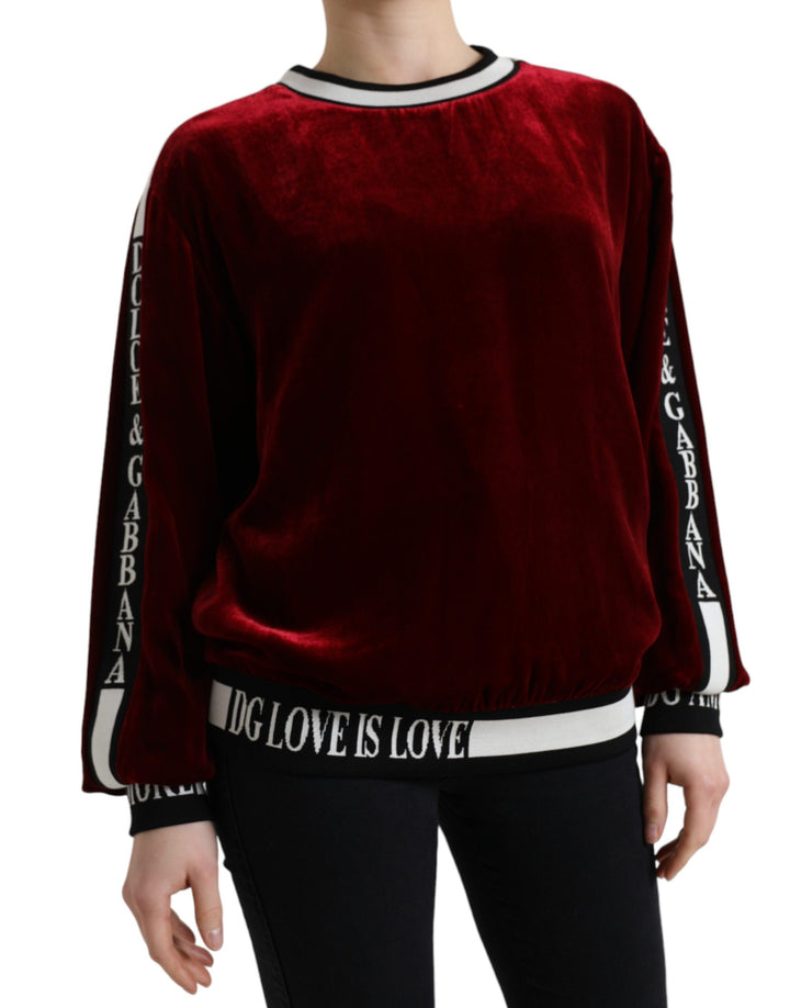 Pull élégant en soie mélangée bordeaux Dolce &amp;amp; Gabbana