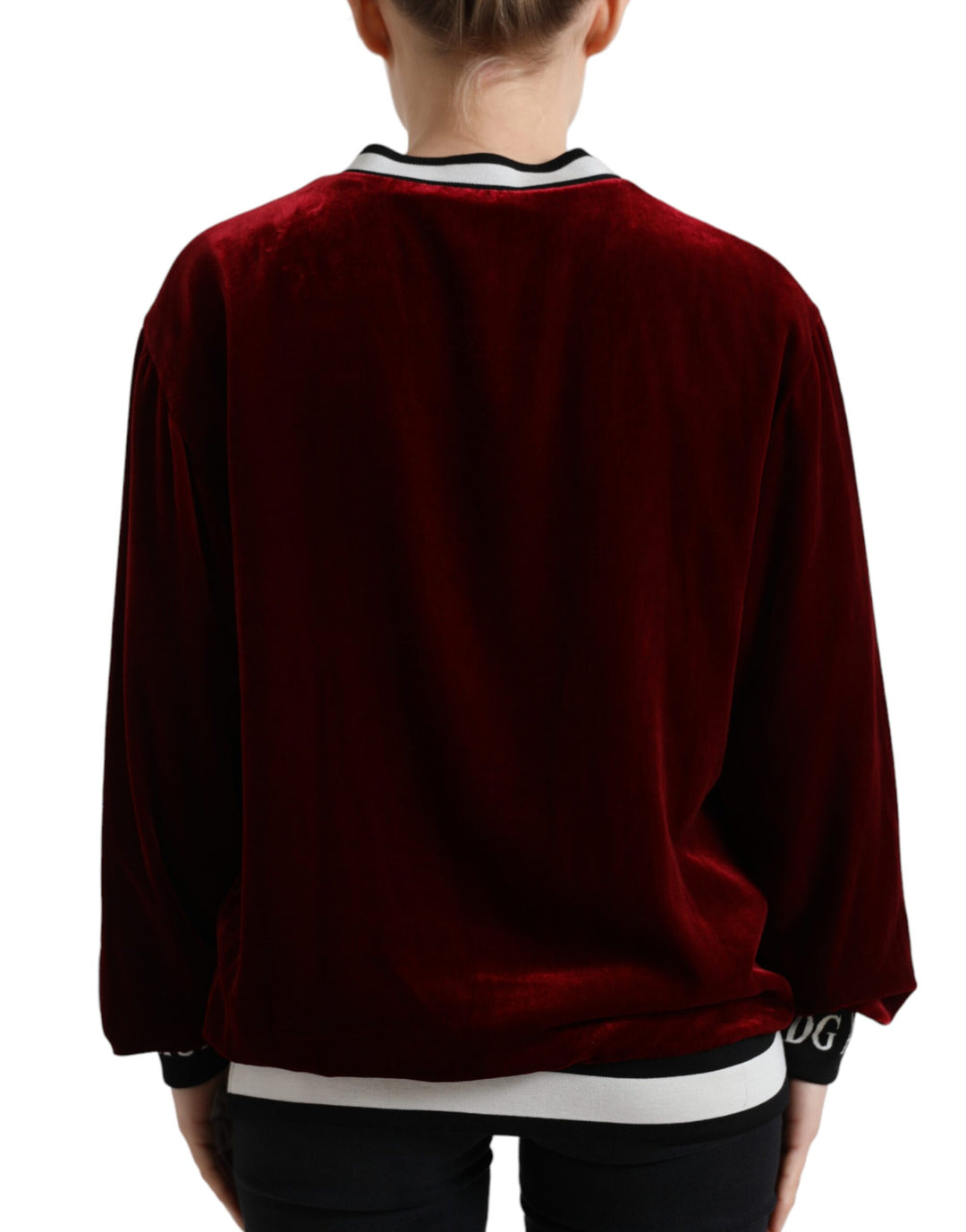 Pull élégant en soie mélangée bordeaux Dolce &amp;amp; Gabbana