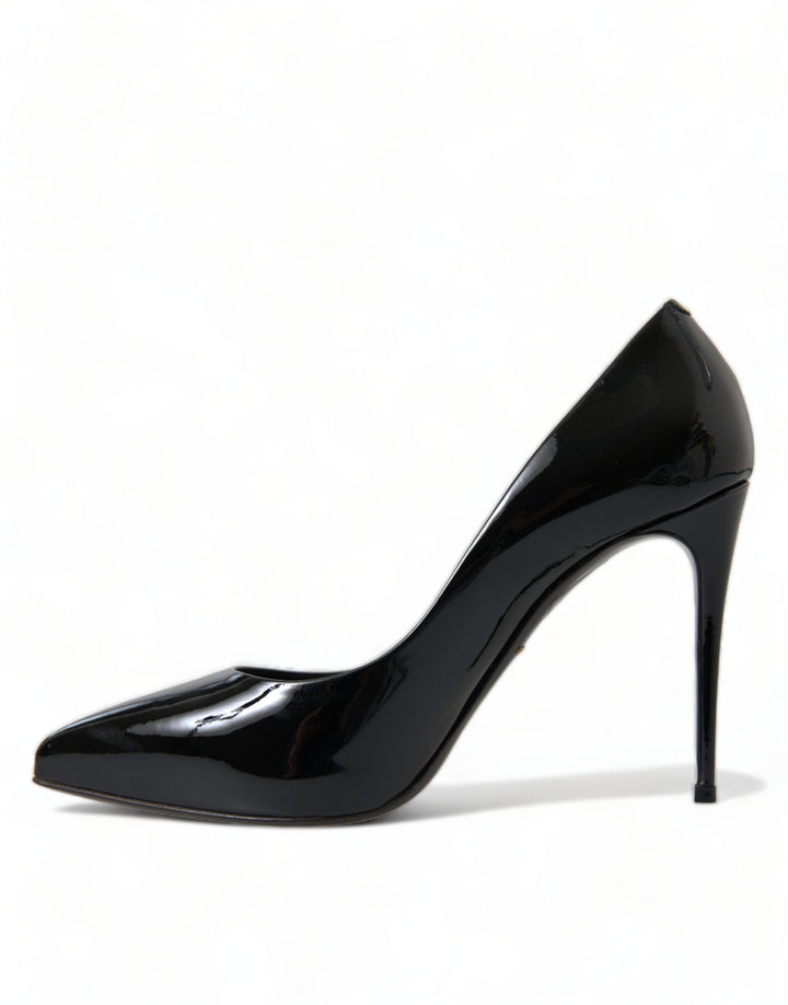 Dolce &amp; Gabbana Black Patent Leather Pumps Heels Shoes