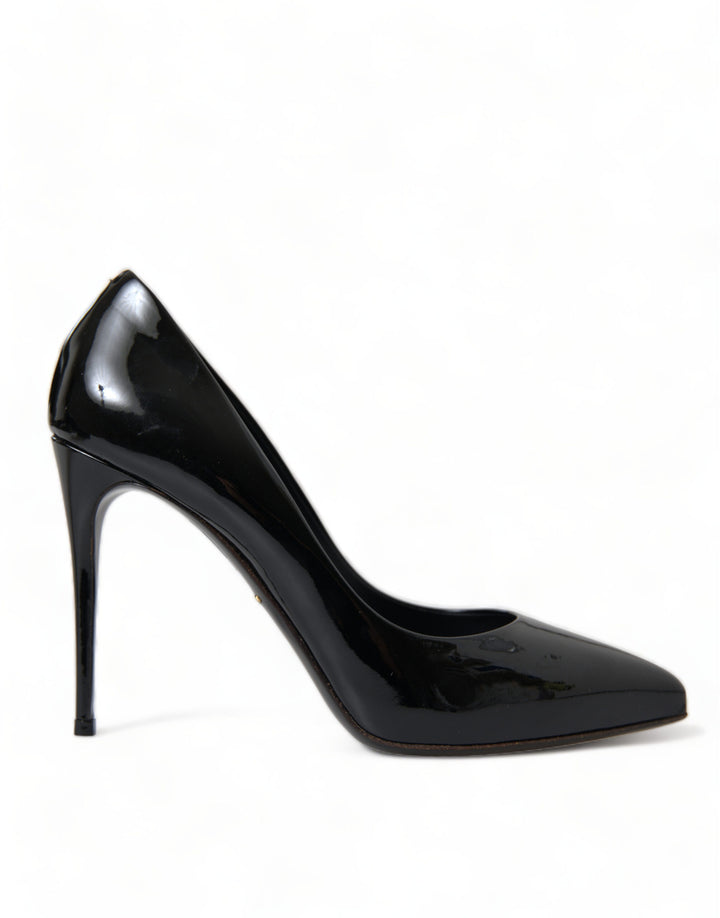 Dolce &amp; Gabbana Black Patent Leather Pumps Heels Shoes
