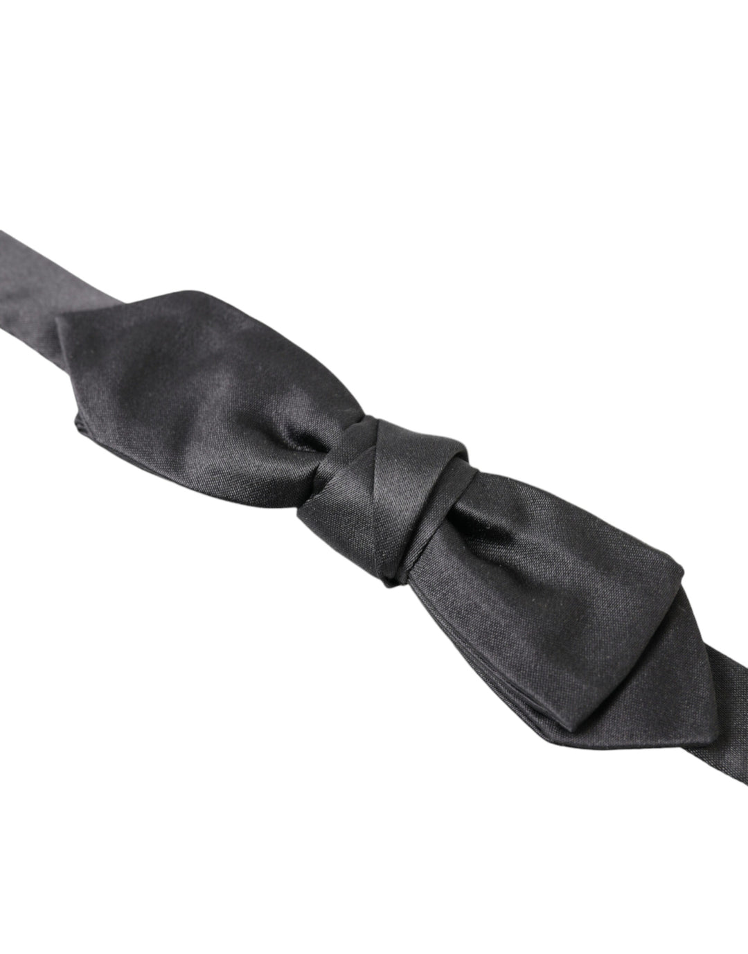 Dolce &amp; Gabbana Dark Gray Silk Adjustable Neck Men Papillon Bow Tie