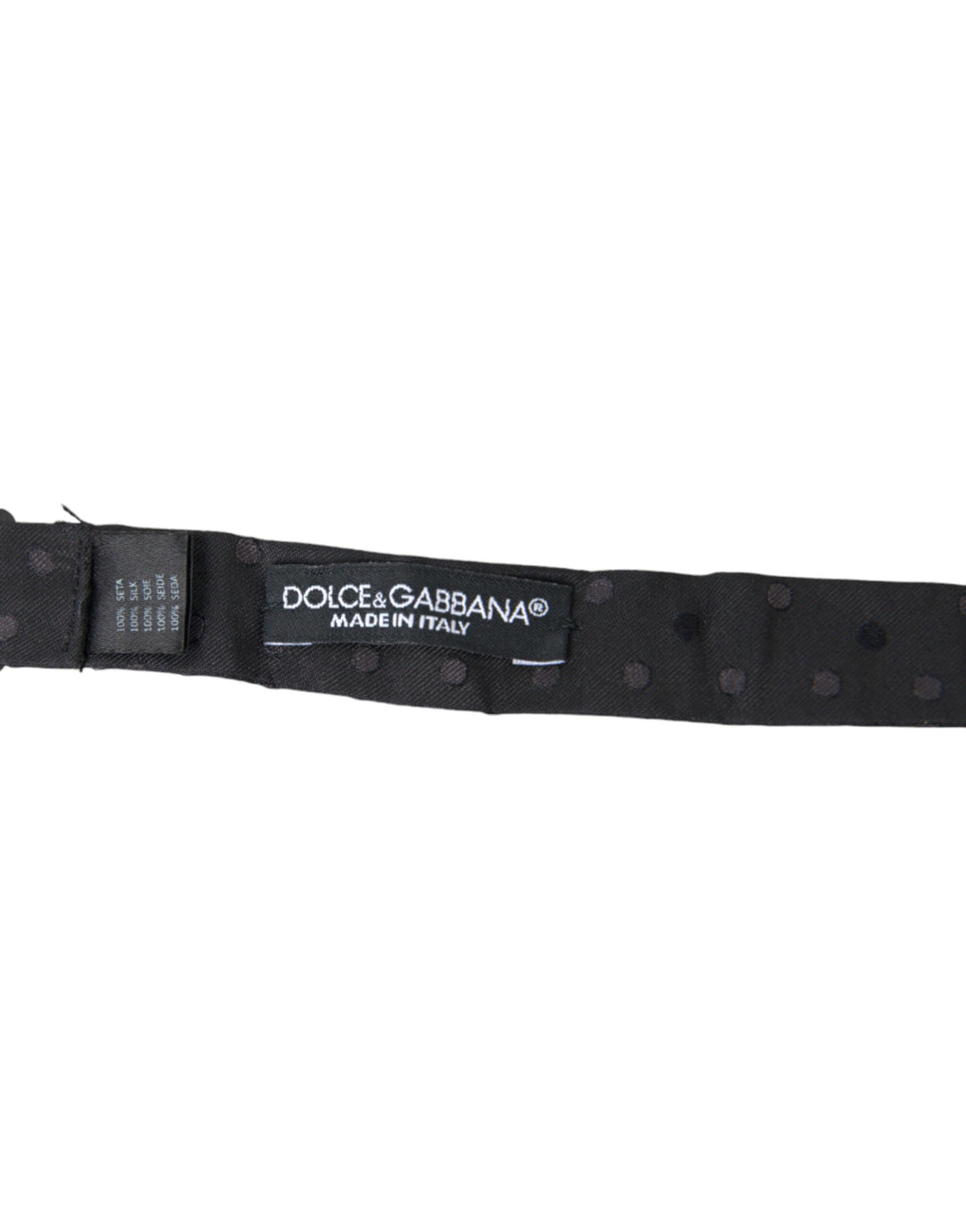 Dolce &amp; Gabbana Gray Polka Dot Silk Adjustable Neck Men Papillon Bow Tie