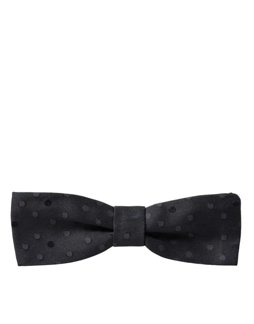 Dolce &amp; Gabbana Gray Polka Dot Silk Adjustable Neck Men Papillon Bow Tie
