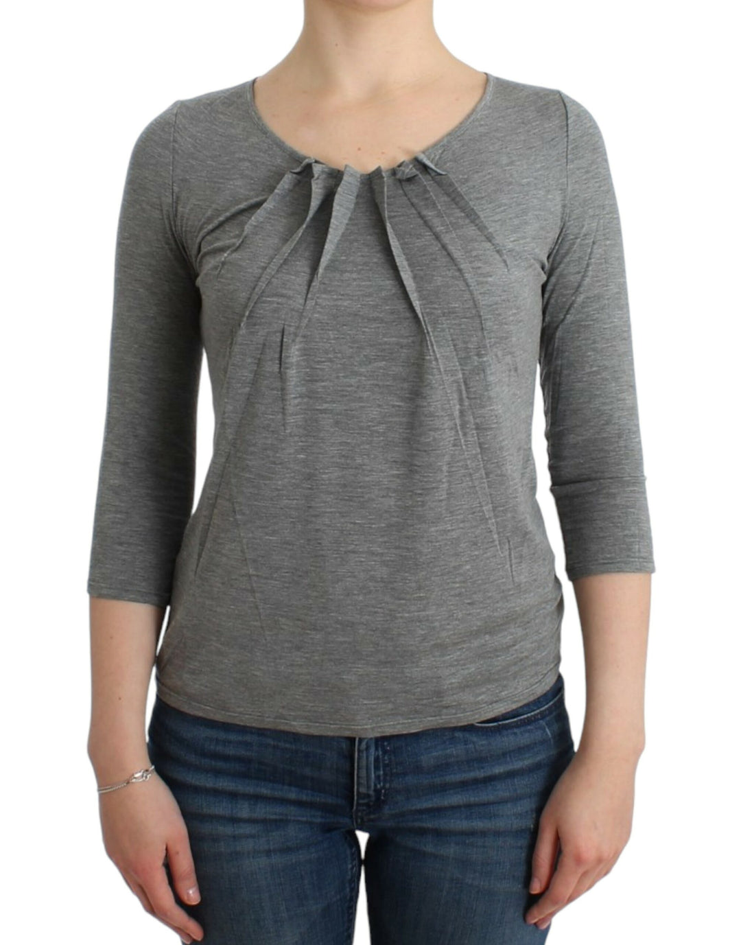 Pull élégant Cavalli en cachemire mélangé gris