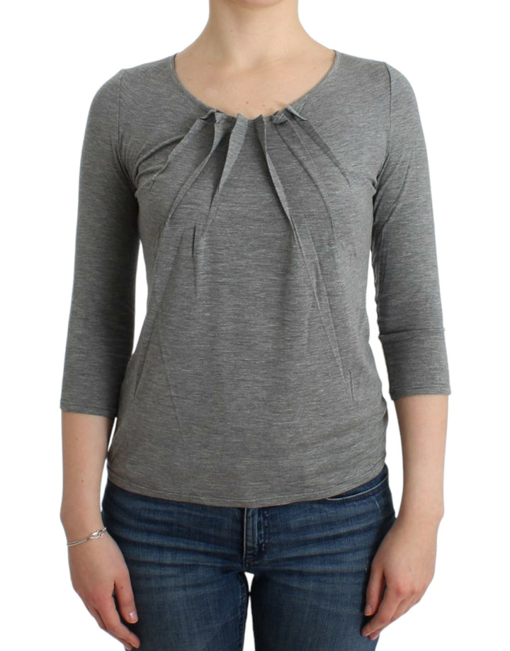 Pull élégant Cavalli en cachemire mélangé gris