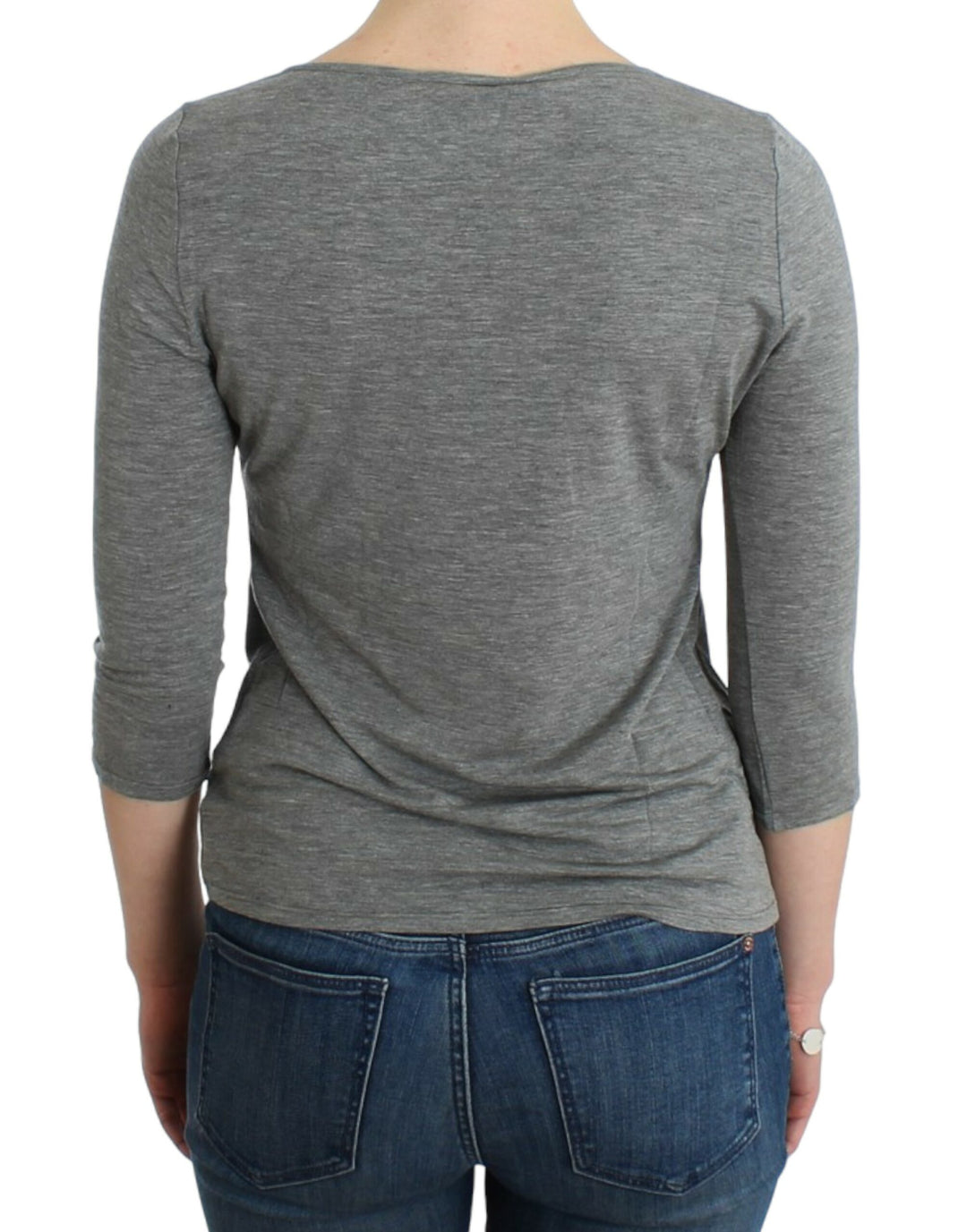 Pull élégant Cavalli en cachemire mélangé gris