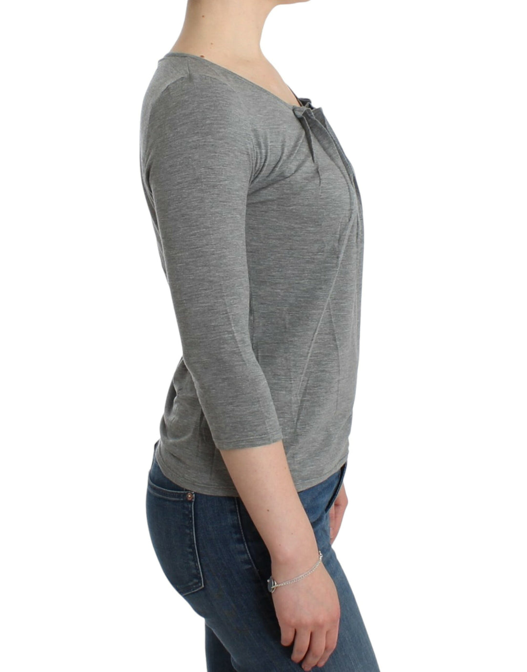 Pull élégant Cavalli en cachemire mélangé gris