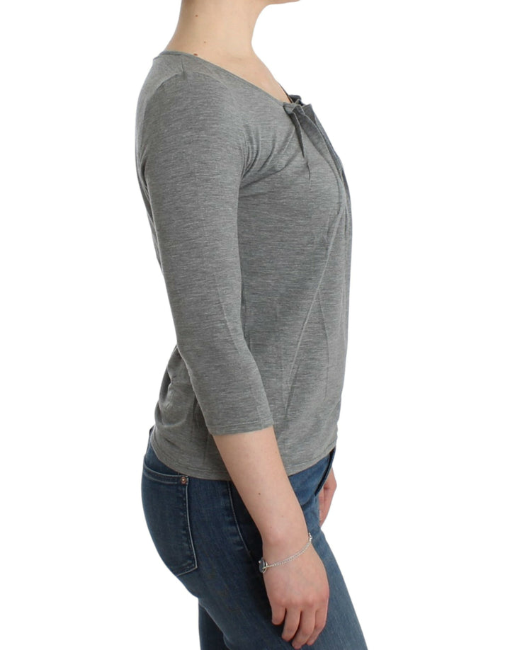 Pull élégant Cavalli en cachemire mélangé gris