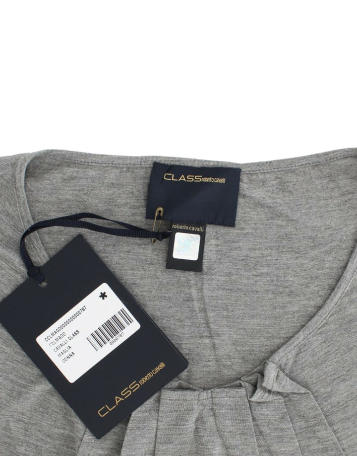 Pull élégant Cavalli en cachemire mélangé gris