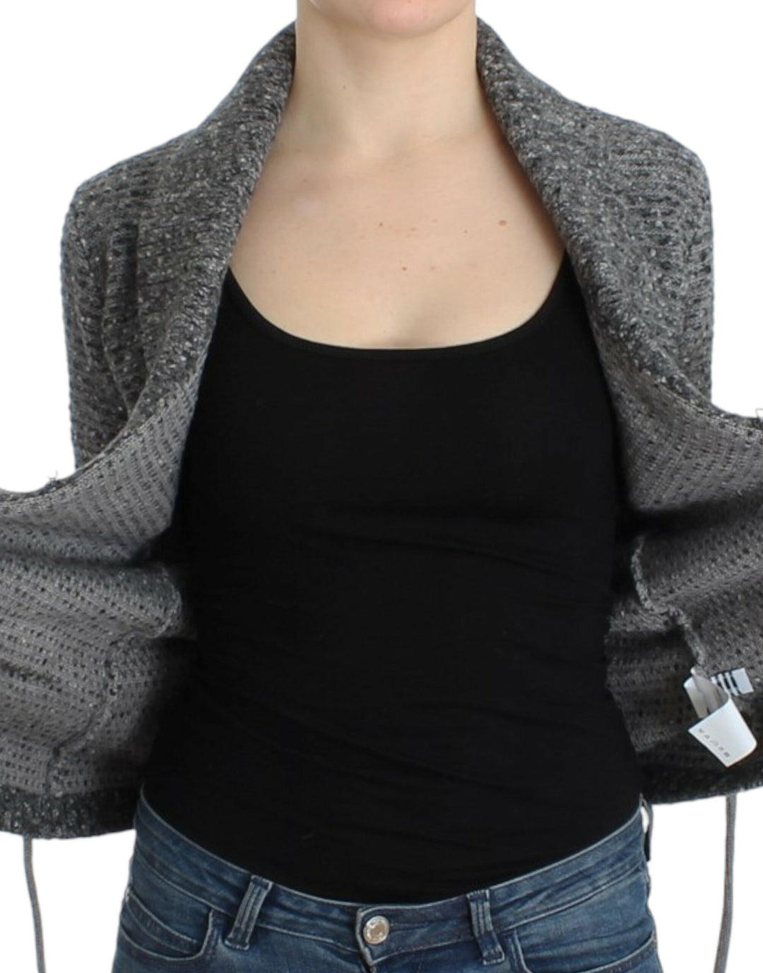 Cavalli Gray wool knitted cardigan