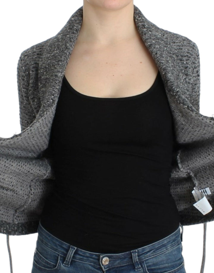 Cavalli Gray wool knitted cardigan