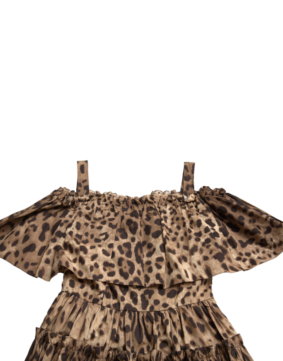 Dolce &amp; Gabbana Brown Leopard Print Sleeveless A-line Dress
