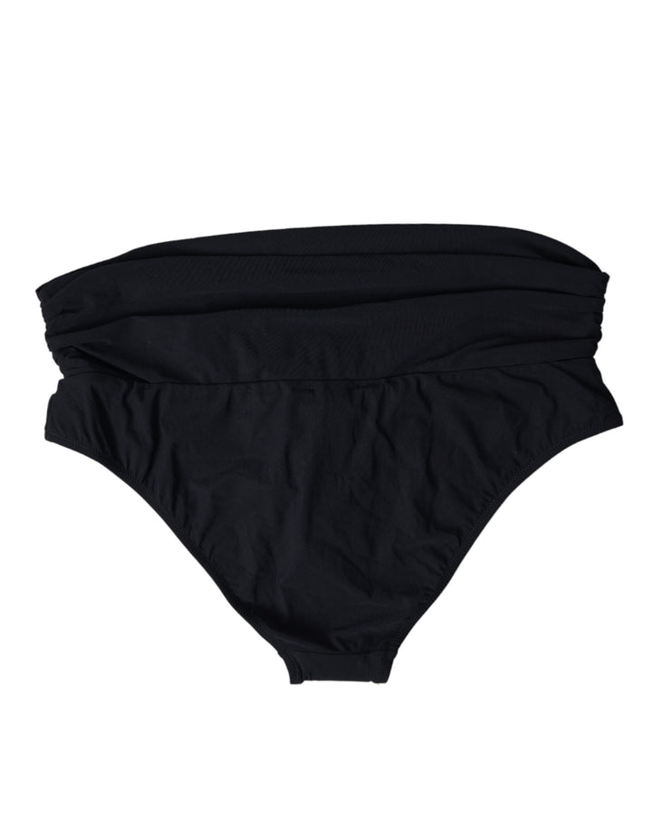 Dolce &amp; Gabbana Black Nylon Stretch Swimwear Slip Bottom Bikini