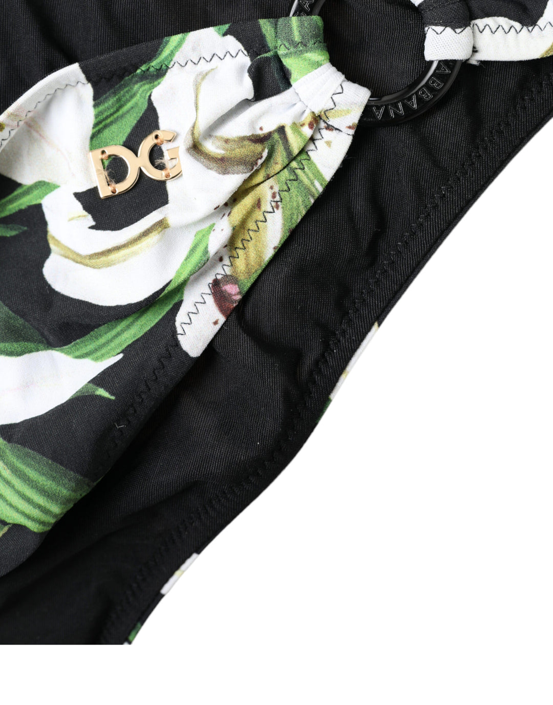 Dolce &amp; Gabbana Black Lily Print Swimwear Bottom Beachwear Bikini