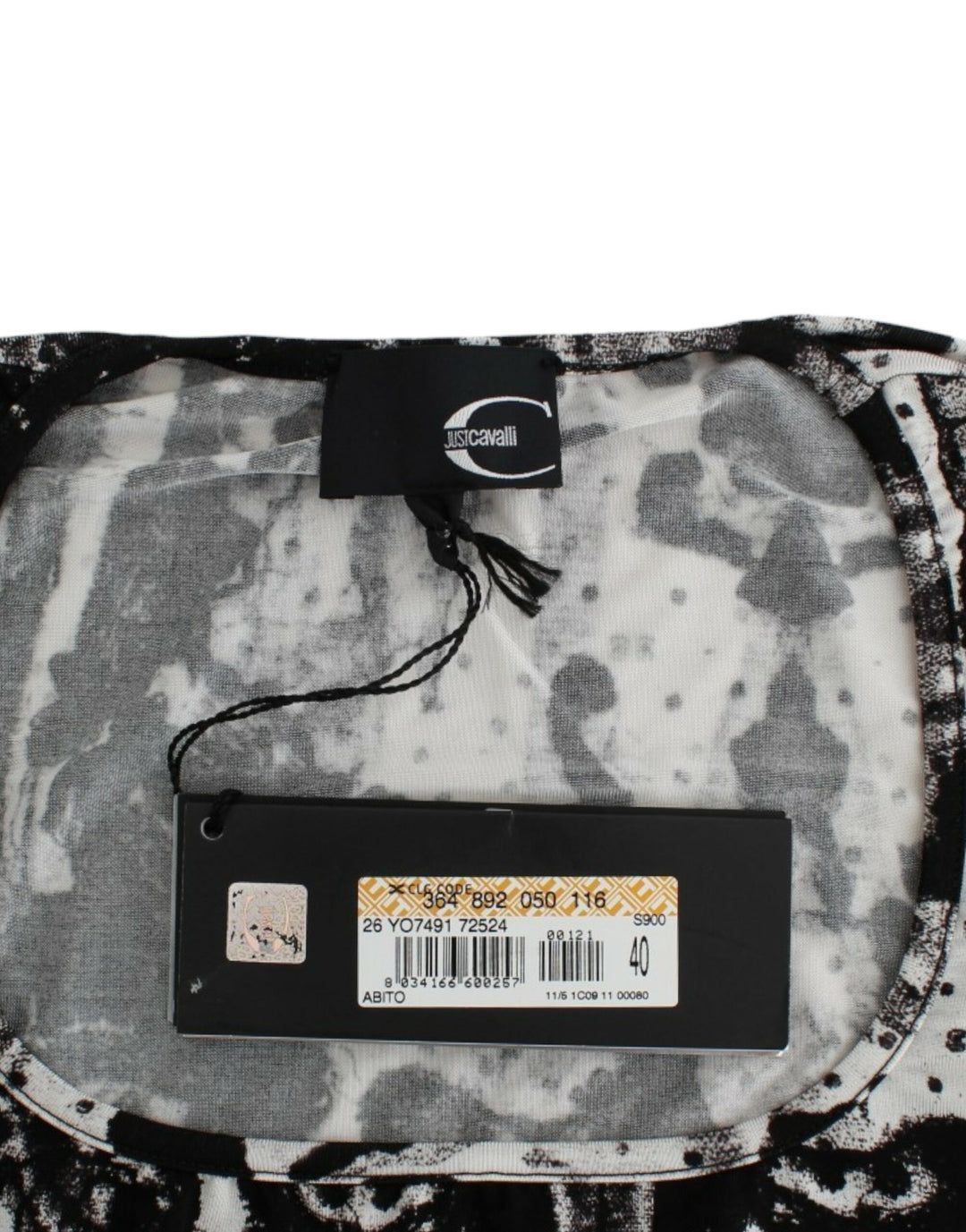 Cavalli Black Printed Sheath Dress women’s dress