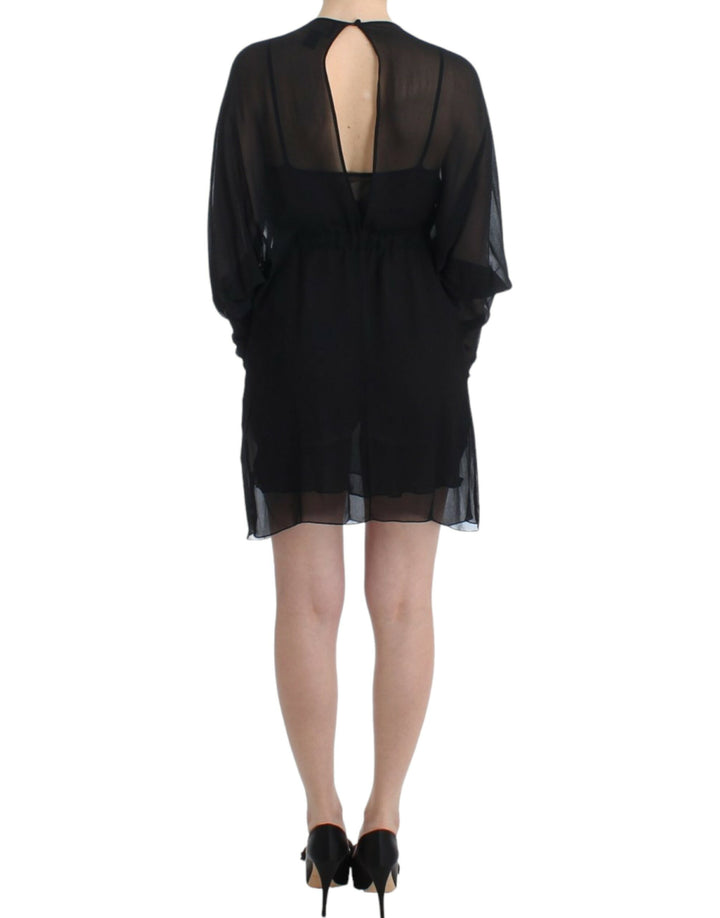 Cavalli Black long sleeve silk dress women’s