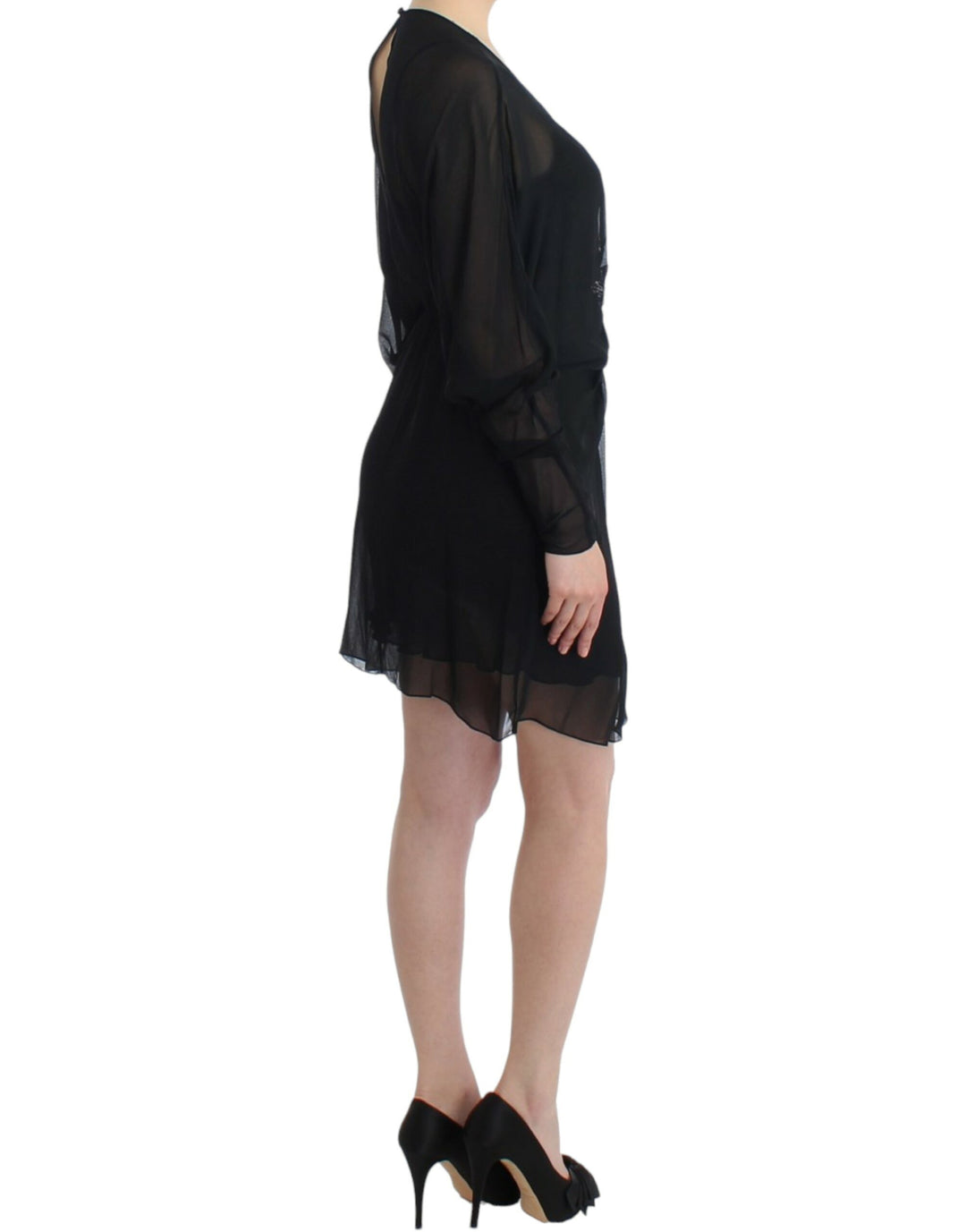 Cavalli Black long sleeve silk dress women’s