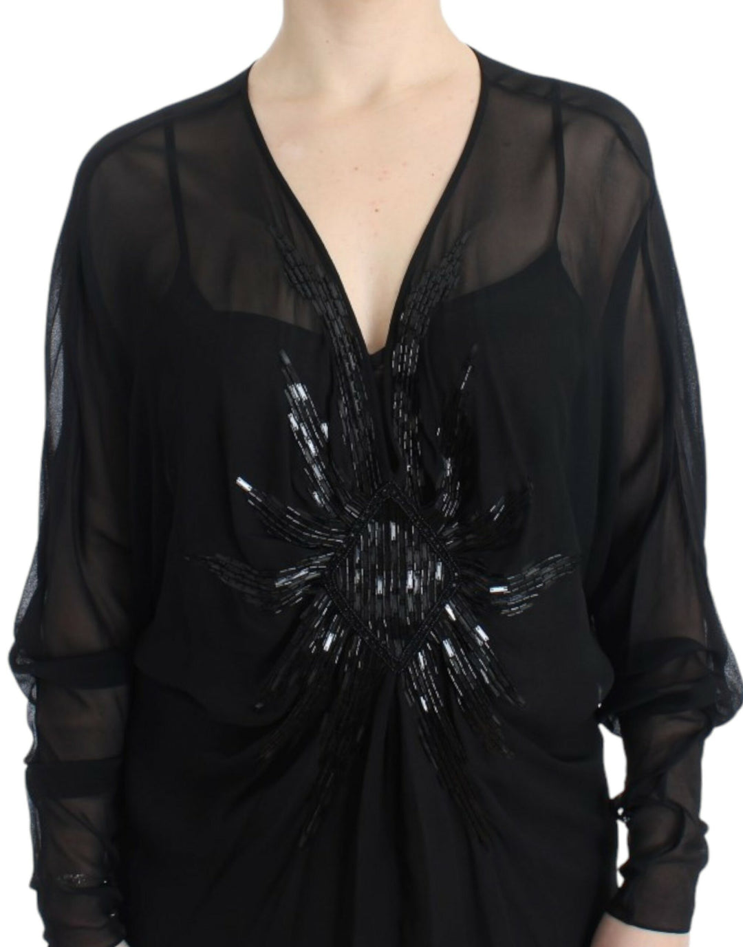 Cavalli Black long sleeve silk dress women’s