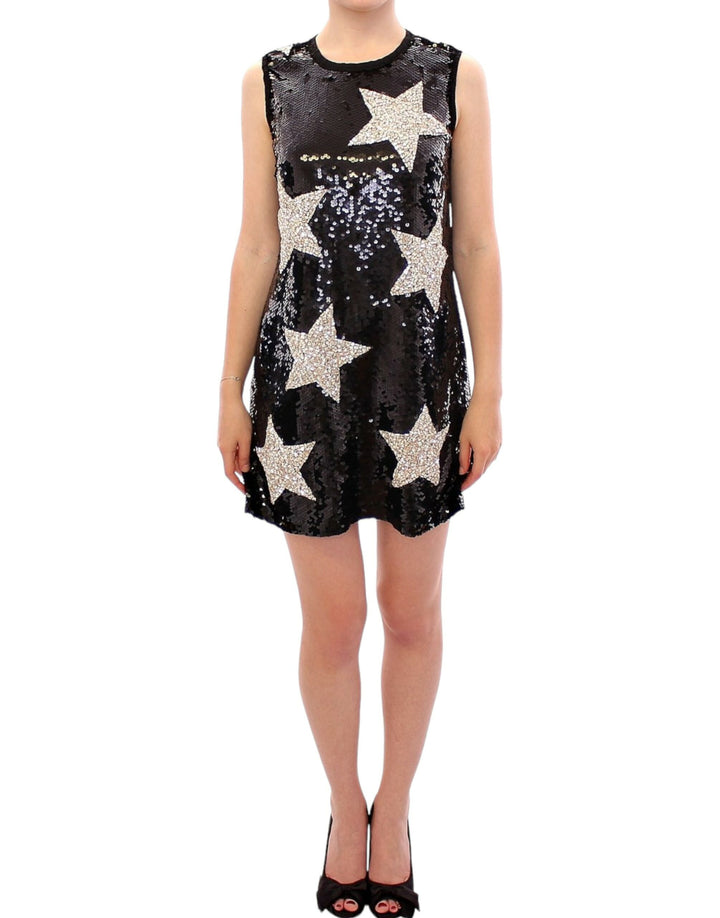 Dolce &amp; Gabbana Masterpiece black crystal swarovski stars sheath dress women’s