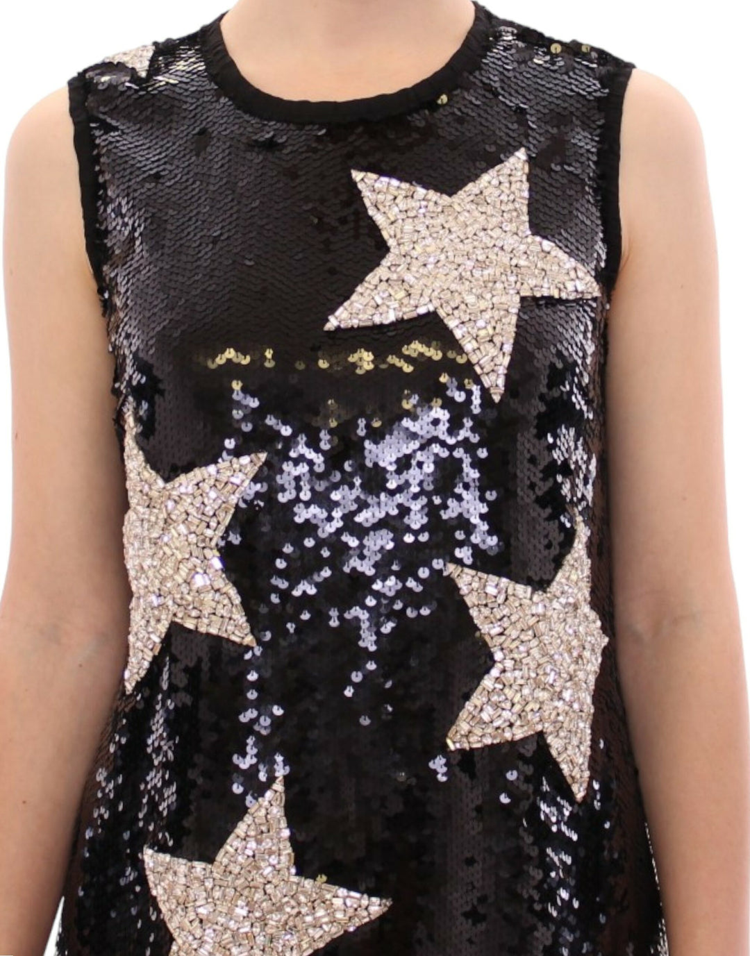 Dolce &amp; Gabbana Masterpiece black crystal swarovski stars sheath dress women’s