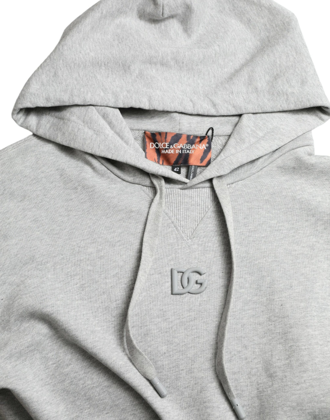 Dolce &amp; Gabbana Gray Cotton Logo Hooded Sweatshirt Sweater
