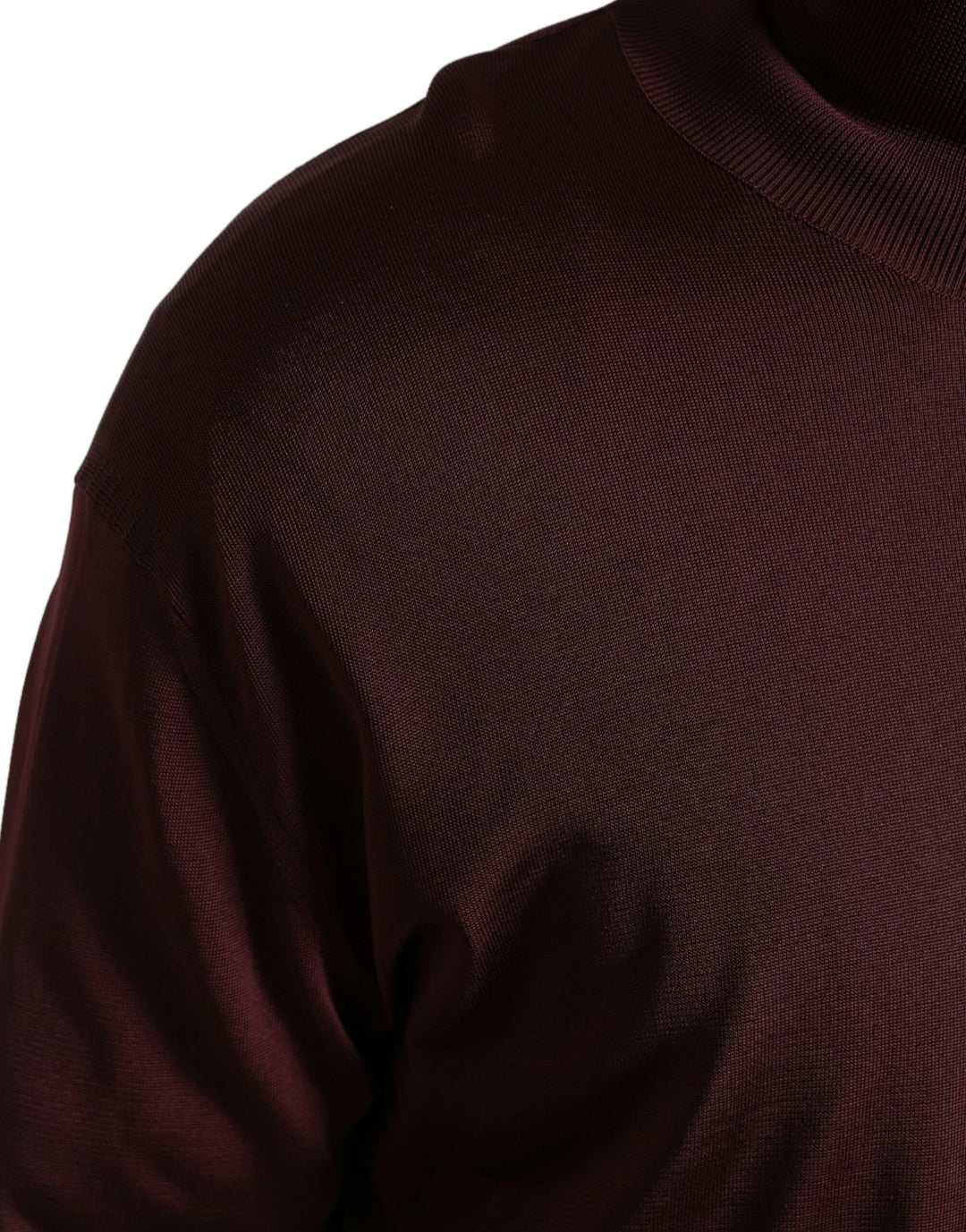 Dolce &amp; Gabbana Maroon Viscose Turtleneck Pullover Sweater