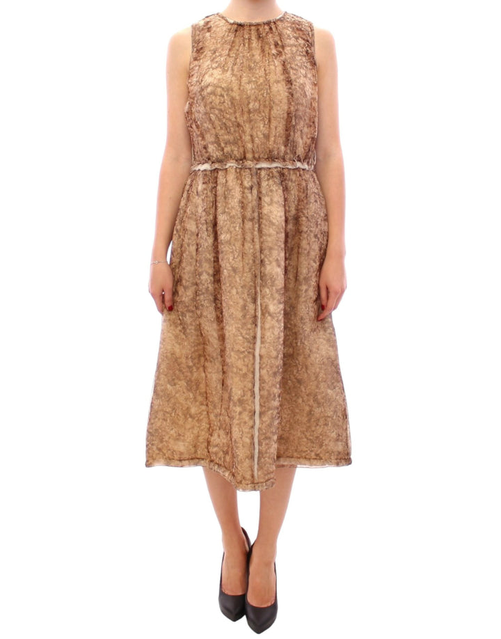 Dolce &amp; Gabbana Brown sleeveless silk dress women’s