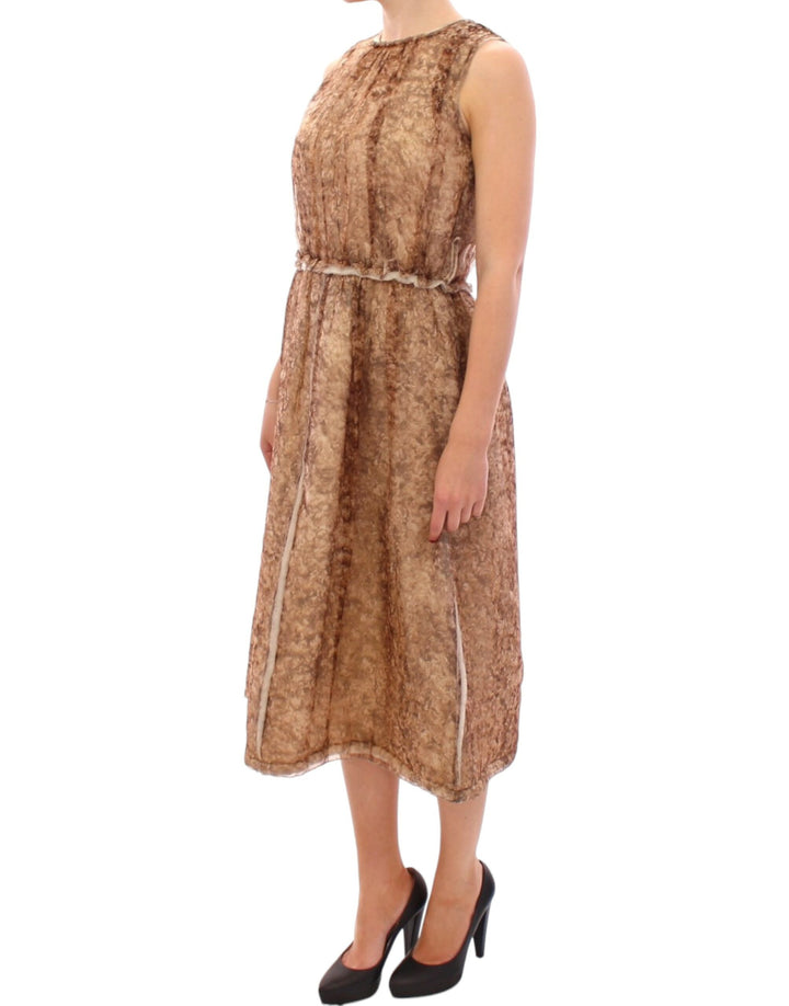 Dolce &amp; Gabbana Brown sleeveless silk dress women’s
