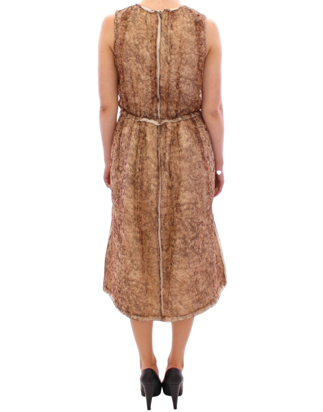 Dolce &amp; Gabbana Brown sleeveless silk dress women’s