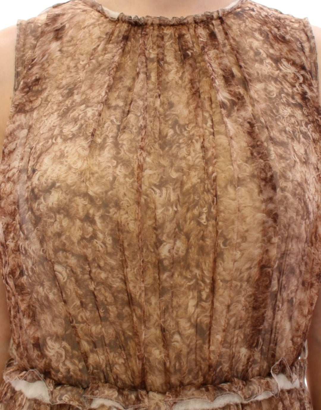 Dolce &amp; Gabbana Brown sleeveless silk dress women’s