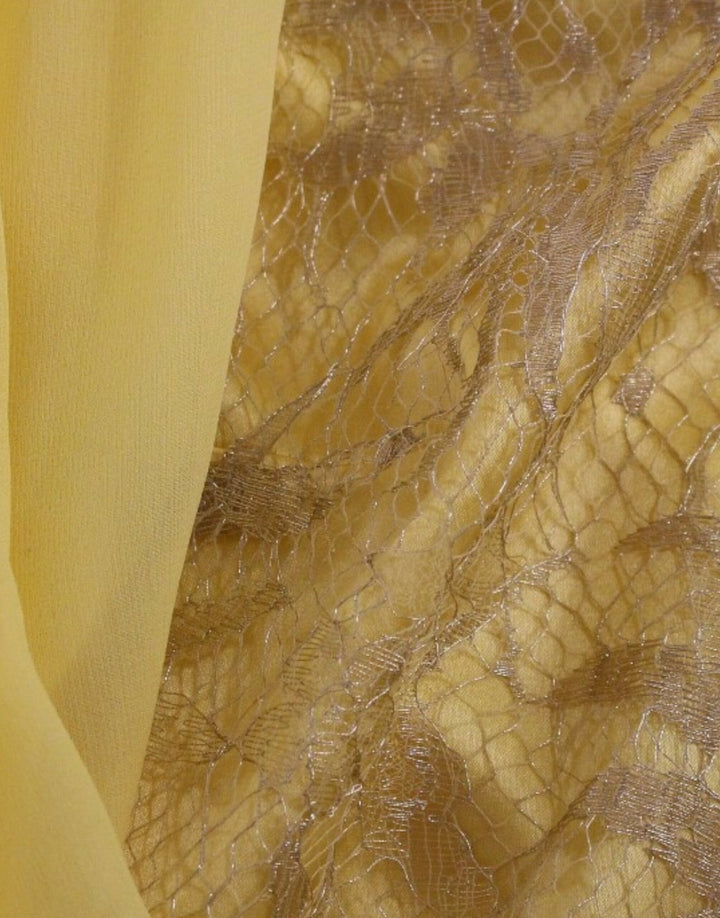Dolce &amp; Gabbana Yellow lace crystal mini dress women’s