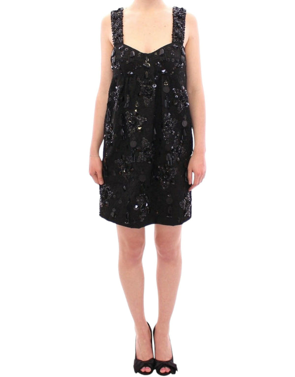 Dolce & Gabbana Black floral crystal embedded dress women’s