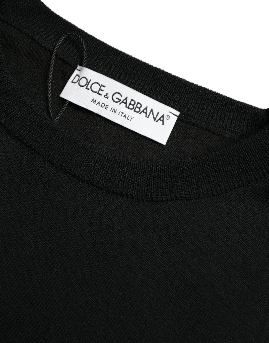 Dolce &amp; Gabbana Black Wool Round Neck Pullover Sweater
