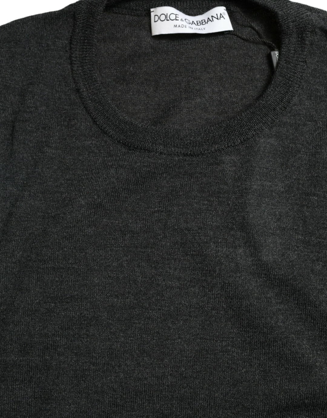 Dolce &amp; Gabbana Gray Wool Round Neck Pullover Sweater