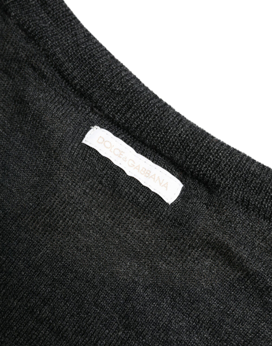 Dolce &amp; Gabbana Gray Wool Round Neck Pullover Sweater