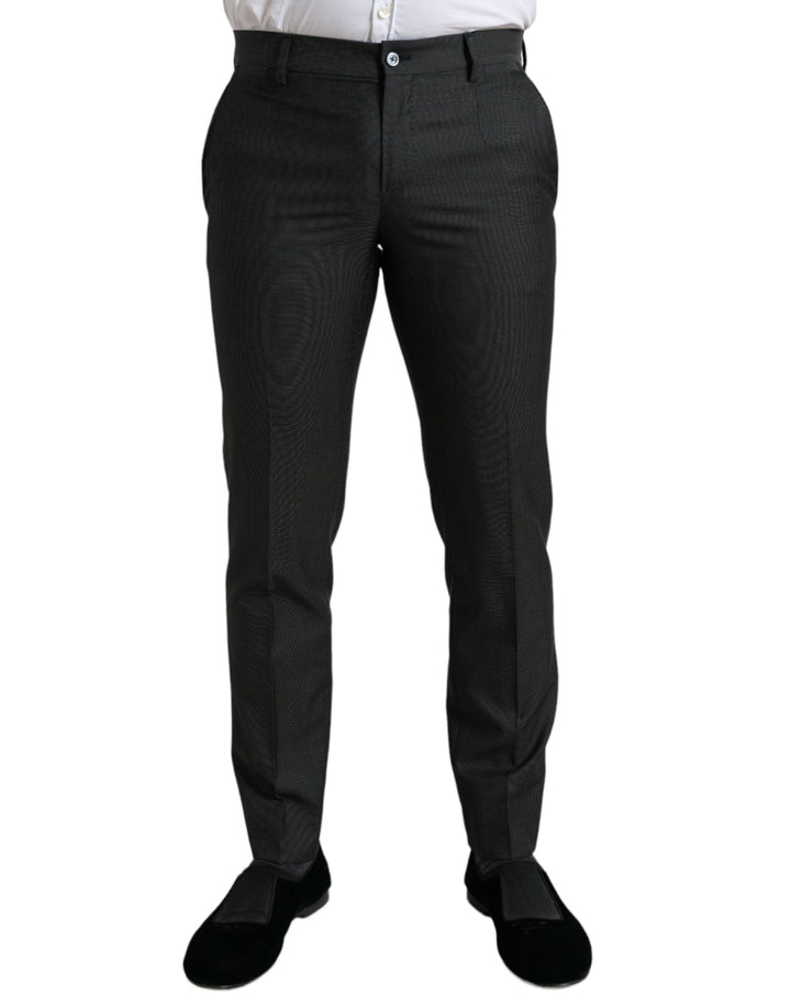 Pantalones de vestir ajustados elegantes en gris oscuro de Dolce &amp;amp; Gabbana