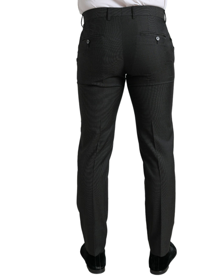 Pantalones de vestir ajustados elegantes en gris oscuro de Dolce &amp;amp; Gabbana
