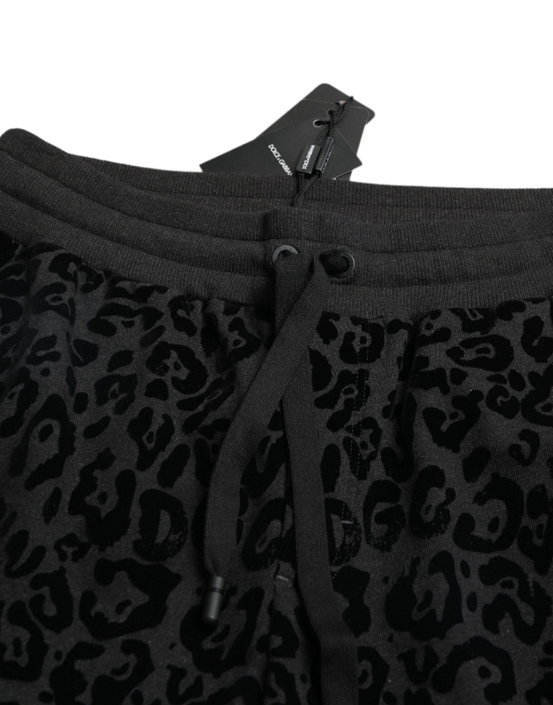 Dolce &amp; Gabbana Black Leopard Cotton Slim Fit Jogger Pants