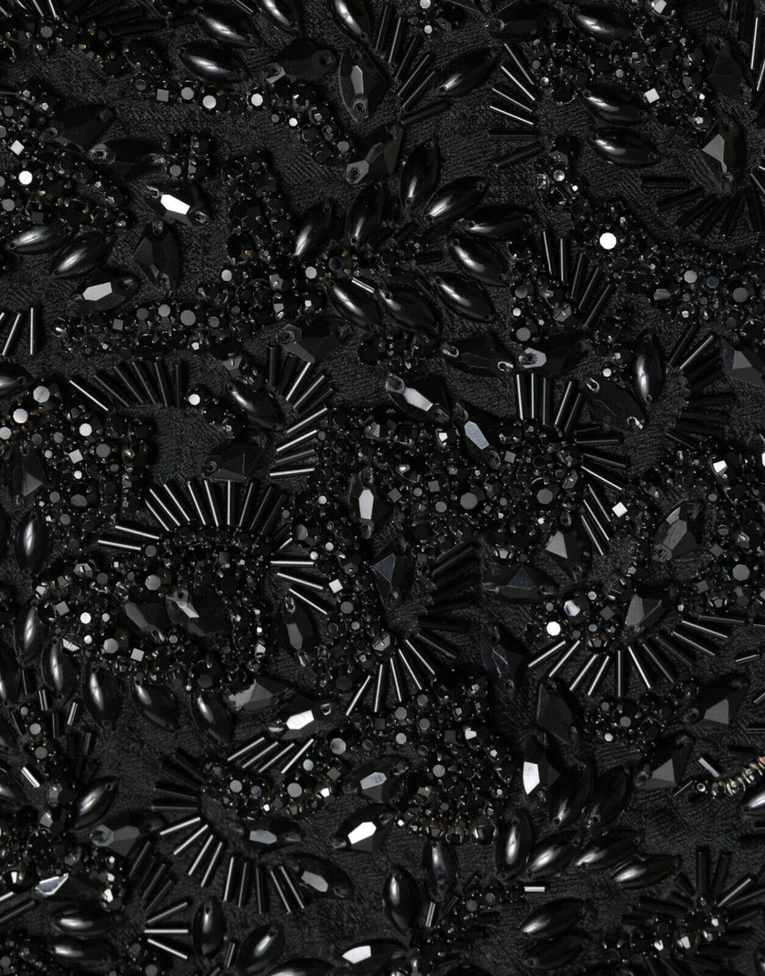 Dolce &amp; Gabbana Black Crystal Handmade Knee Pencil Skirt
