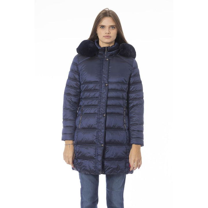 Baldinini Trend Light Blue Polyester Jackets &amp; Coat