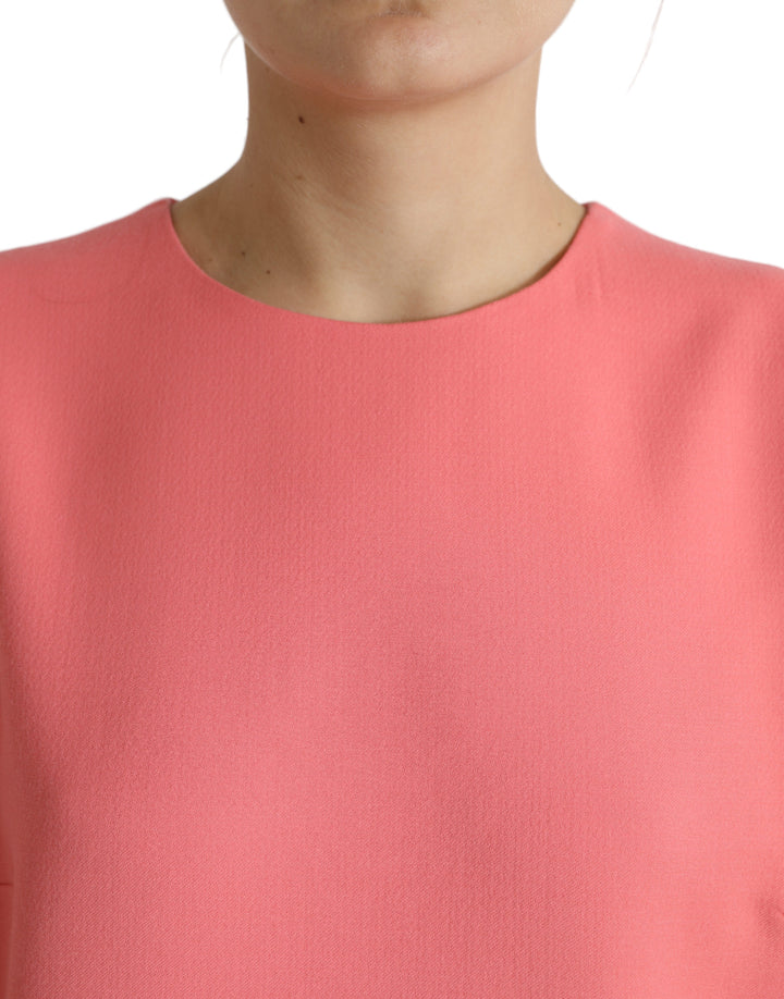 Dolce &amp; Gabbana Pink Virgin Wool Sleeveless Mini Dress