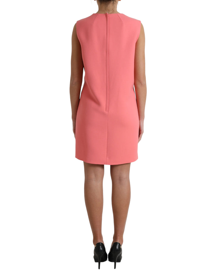 Dolce &amp; Gabbana Pink Virgin Wool Sleeveless Mini Dress